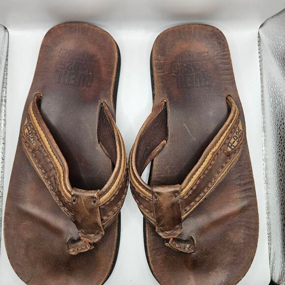 Ruehl925 Rare Olive Green/brown Mens Size 9 Leather Flip Flops main image 6
